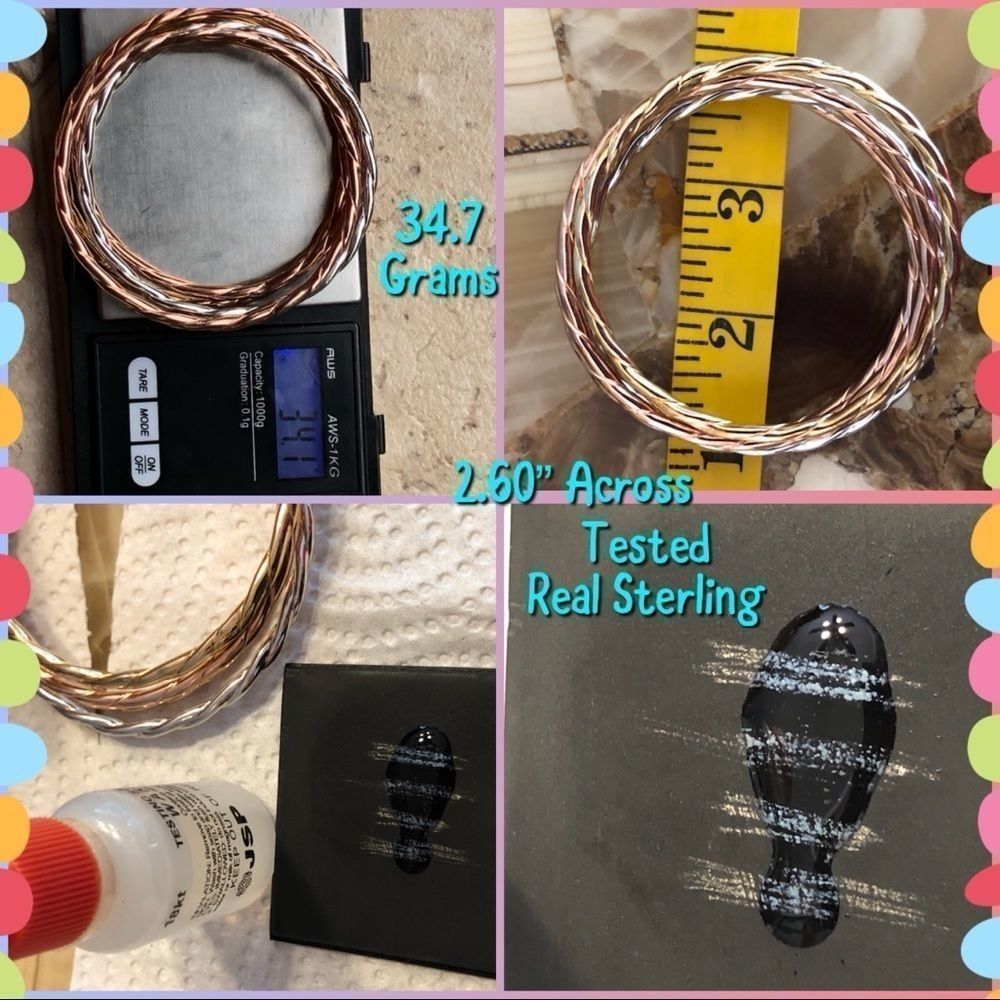 925 Sterlingsilver Multicolor Bangles - image 6